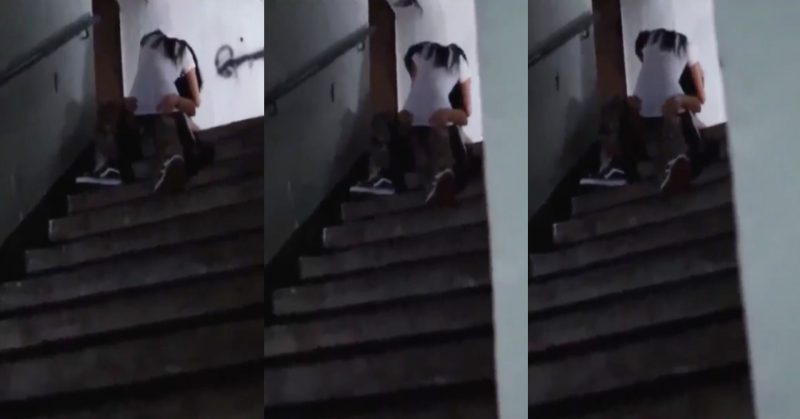 香港情侶後樓梯女上男下：有人扑嘢啊 細聲啲