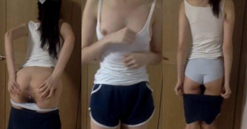 真理褲少女有對白滑長腿 真空小背心自摸勁摟屌