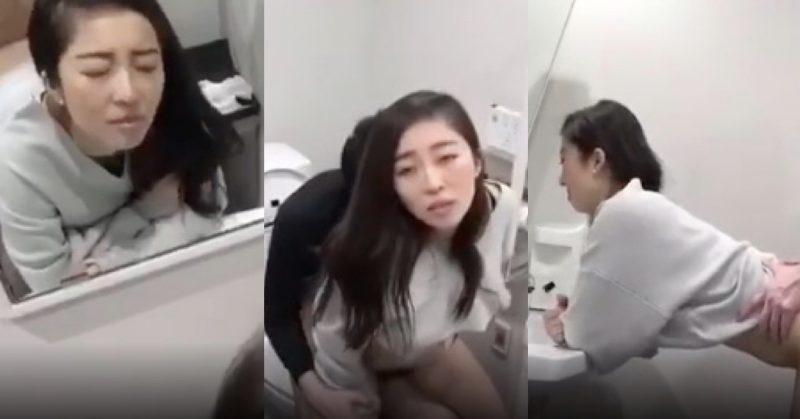 同女友去殘廁 後入緊突然敲門