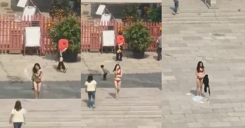 少女除剩底衫褲入廟 拍片阿姐：條腿幾靚呀