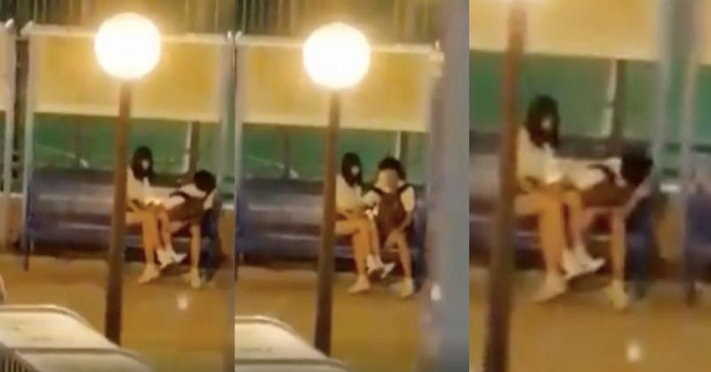 香港學生情侶公園愛撫指插 全程被路人拍低