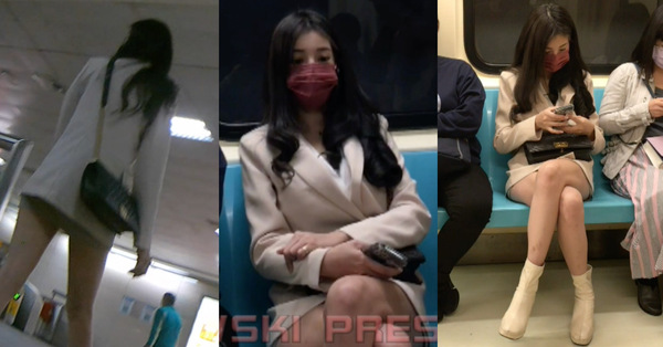地鐵巧遇長腿索OL 忍唔住跟上去昅嘢