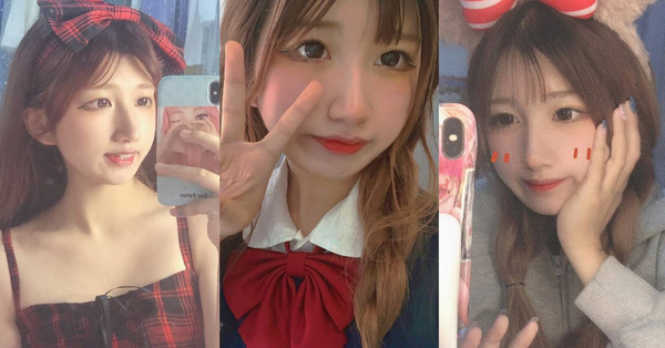 粉嫩丸子頭少女 低頭啜香腸流出